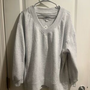 Pink Rose Soft Gray Sweatshirt